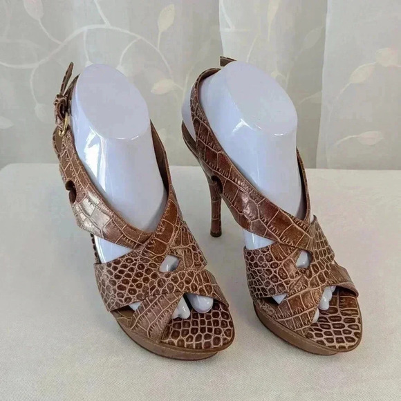Latitude Femme Snake Skin Look Leather Pumps, Size 39 (made in Italy) - Picture 1 of 6